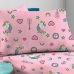 Fronha Hajato Malha Mista Estampada Unic&oacute;rnio 48cm x 68cm Rosa