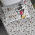 Jogo de Cama Portallar Solteiro Malha Mista Mickey True Love Disney 2 P&ccedil;s Cinza