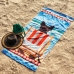 Toalha de Praia Lepper 55% Algod&atilde;o e 45% Poli&eacute;ster Dog Summer 70cmx140m Azul
