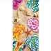 Toalha de Praia Buettner Veludo Estampada Chinelos Bege