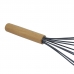 Batedor de Silicone com Cabo Madeira 31,0cm Utensílio Cozinha Cinza