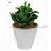 Suculenta Artificial Mek Mini Vaso de Cer&acirc;mica Luxo 6,5cmx12cm Branco