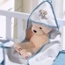 Toalha Capuz Buettner Baby Felpudo Bordada com Vi&eacute;s Little Dog Azul