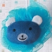 Esponja de Banho Bouton com Bichinho Urso com Corda Nylon Azul