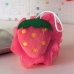 Esponja de Banho Bouton Frutas Morango com Corda Nylon Rosa