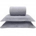 Kit Cobre Leito Buettner Casal Linha Basic Malha Mescla 3 Pe&ccedil;as Cinza