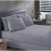 Jogo de Cama Buettner Queen Malha Mescla 3 Pe&ccedil;as Cinza
