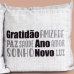 Capa para Almofada KazzaVip Flanela 100% Poli&eacute;ster Estampada Palavras 40x40cm Prata