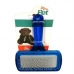 Escova para Pets Pl&aacute;stica Quadrada Tipo Rasqueadeira com Cabo Azul