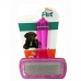 Escova para Pets Pl&aacute;stica Quadrada Tipo Rasqueadeira com Cabo Pink