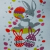 Pano De Prato Lomaer Sacaria Pascoa 50cmx70cm Estampado Coelho 0D Branco