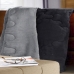 Edredom Buettner Queen Plush Flannel Dupla Face 240mx260m Preto & Metal Escuro