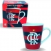 Caneca De Porcelana Allmix Flamengo Onde Estiver Estarei Oh Mengo 290 ML Oficial Licenciada Branca