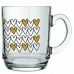 Caneca De Vidro Allmix Aspen Love Gold 300 ML Cora&ccedil;&atilde;o Dourado Incolor