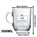 Caneca De Vidro Allmix Aspen Love Gold 300 ML Cafe com Amor Incolor