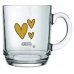 Caneca De Vidro Allmix Aspen Love Gold 300 ML Vai Da Tudo Certo Incolor