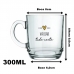 Caneca De Vidro Allmix Aspen Love Gold 300 ML Vai Da Tudo Certo Incolor