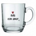 Caneca De Vidro Allmix Aspen Love 300 ML Feito Com Amor Incolor