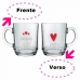 Caneca De Vidro Allmix Aspen Love 300 ML Uma Xicara de Cafe Incolor