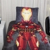 Colcha Solteiro Portallar Fun Flanela + Fronha Localizada Marvel Iron Man Cinza