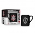 Caneca Porcelana Quadrada BrasFoot Corinthians 220 ML Licenciada Preto