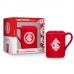 Caneca Porcelana Quadrada BrasFoot Internacional 220 ML Licenciada Vermelho