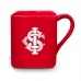 Caneca Porcelana Quadrada BrasFoot Internacional 220 ML Licenciada Vermelho