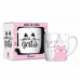 Caneca Porcelana BrasFoot Mae de Gato 300 ML Urban Branco