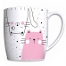 Caneca Porcelana BrasFoot Mae de Gato 300 ML Urban Branco
