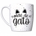 Caneca Porcelana BrasFoot Mae de Gato 300 ML Urban Branco