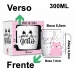 Caneca Porcelana BrasFoot Mae de Gato 300 ML Urban Branco