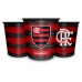 Balde de Pipoca Brasfoot Plástico Flamengo 2,5 Litros Oficial Branco