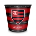 Balde de Pipoca Brasfoot Plástico Flamengo 2,5 Litros Oficial Branco