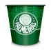 Balde de Pipoca Brasfoot Pl&aacute;stico Palmeiras 2,5 Litros Oficial Branco