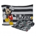 Jogo de Cama Portallar Solteiro Mickey Preto/Branco Malha Mista Disney 2 Pçs Cinza