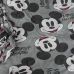 Jogo de Cama Portallar Solteiro Mickey Preto/Branco Malha Mista Disney 2 Pçs Cinza