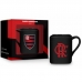 Caneca Porcelana Quadrada BrasFoot Flamengo 220 ML Licenciada Preto