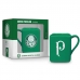 Caneca Porcelana Quadrada BrasFoot Palmeiras 220 ML Licenciada Verde
