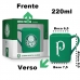 Caneca Porcelana Quadrada BrasFoot Palmeiras 220 ML Licenciada Verde