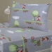 Jogo de Cama Solteiro Doce Vida Malha Misto Estampado Super Game 2 Pçs com Elástico Cinza