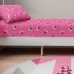Jogo de Cama Solteiro Portallar Malha Misto Estampado Bulldog Frances 2 P&ccedil;s com Elastico Pink