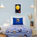 Jogo de Cama Portallar Solteiro Joy Malha Mista Estampado Disney Mickey e Pluto 2 P&ccedil;s Azul