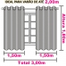 Cortina Interlar de Renda Classica para Sala/Quarto Com Forro 3,00m x 1,80m Olimpia Capri