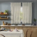 Cortina Interlar de Renda para Cozinha Valencia com Bando 280mx120m Marfim
