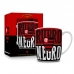 Caneca Porcelana Premium BrasFoot Flamengo 300ML Urban Licenciada Branco
