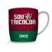 Caneca Porcelana Premium BrasFoot Fluminense 300ML Urban Licenciada Branco