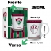 Caneca Porcelana Premium BrasFoot Fluminense 260ML Licenciada Branco