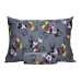 Jogo de Cama Portallar Solteiro Malha Mista Estampado Disney Mickey Cool 2 Pçs Cinza
