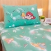 Jogo de Cama Portallar Solteiro Malha Mista Princesa Ariel 2 Pçs Verde