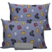 Jogo de Cama Portallar Casal Malha Mista 70% Algodão e 30% Poliéster Disney Mickey Icones 3 Pçs Cinza